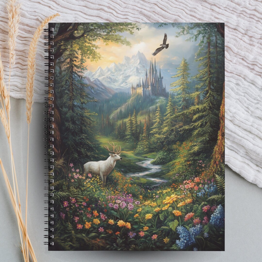 Enchanted Forest Notebook | Mystical Stag Castlecore Journal | Fantasy ...