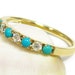 Boho Stackable Ring, Gold Turquoise Ring, Turquoise Ring for Women ...