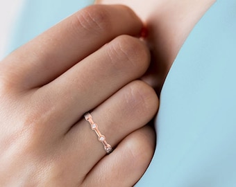 Rose Gold Wedding Ring, Diamond Wedding Ring, Diamond Wedding Band, Ring for Women, Rose Gold Diamond Ring, Dainty Diamond Ring, Bridal Ring