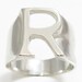 Silver Initial Ring Silver Letter Ring R Ring Initial - Etsy