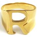 Gold Initial Ring, Custom Initial Ring, Initial Jewelry Ring, Name Ring ...