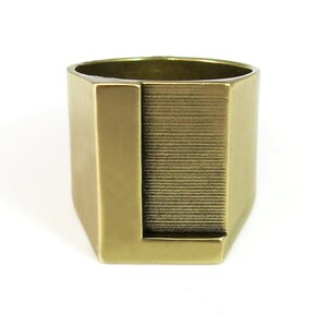 Anillo inicial, Anillo grueso, Anillo de letras, Anillo del alfabeto, Anillo inicial personalizado, Anillo inicial personalizado, Anillo inicial del signet, Anillo L inicial