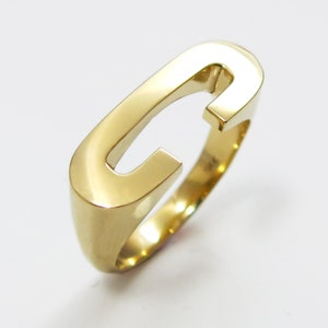 Anel inicial personalizado, anel de letra personalizado, anel de alfabeto, joia inicial, anel de nome, anel de sinete inicial, anel inicial C, anel de monograma