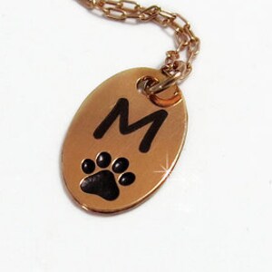 Pet Jewelry, Dog Lover Jewelry, Custom Name Necklace, Initial Gift Necklace, Initial Charm Necklace, Paw Print Jewelry, Dog Lover Necklace