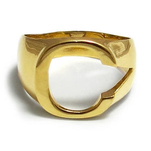 Anillo C inicial, anillo inicial de sello, anillo inicial de oro, anillo de letra personalizado, anillo inicial personalizado, anillo del alfabeto, anillo de nombre, anillo de mamá.