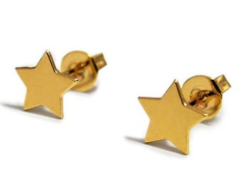 Gold Star Star boucles d’oreilles, boucles d’oreilles de demoiselle d’honneur cadeau, boucles d’oreilles, petites boucles d’oreilles, boucles d’oreilles tous les jours, boucles d’oreilles délicates, Star boucles d’oreille, boucles d’oreilles étoile