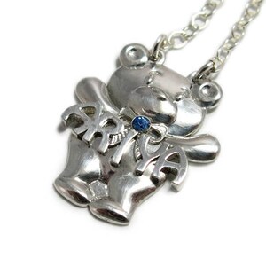 Collar de animales, collar de nombre personalizado, collar de nombre de plata, regalo de cumpleaños del niño, collar del oso, collar del nombre del niño, collar de mi nombre