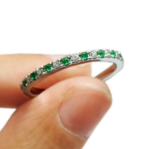 Emerald gemstone ring, Emerald diamond ring, Gemstone wedding ring, Gemstone engagement ring, Natural Emerald Ring, Emerald band, May ring.