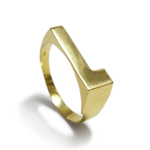 Anillo de joyería inicial, anillo inicial personalizado, anillo de letras, anillo de sello inicial, anillo de nombre, anillo de apilamiento inicial, anillo de alfabeto, anillo L inicial