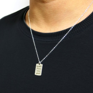 Collar de la etiqueta del perro, collar del nombre personalizado, collar personalizado para los hombres, joyería personalizada, collar grabado, collar de la etiqueta de plata