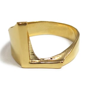 Anillo inicial personalizado, anillo de damas de honor, anillo de monograma, anillo inicial personalizado, anillo de nombre, anillo de mamá, anillo de letras de oro, anillo L inicial