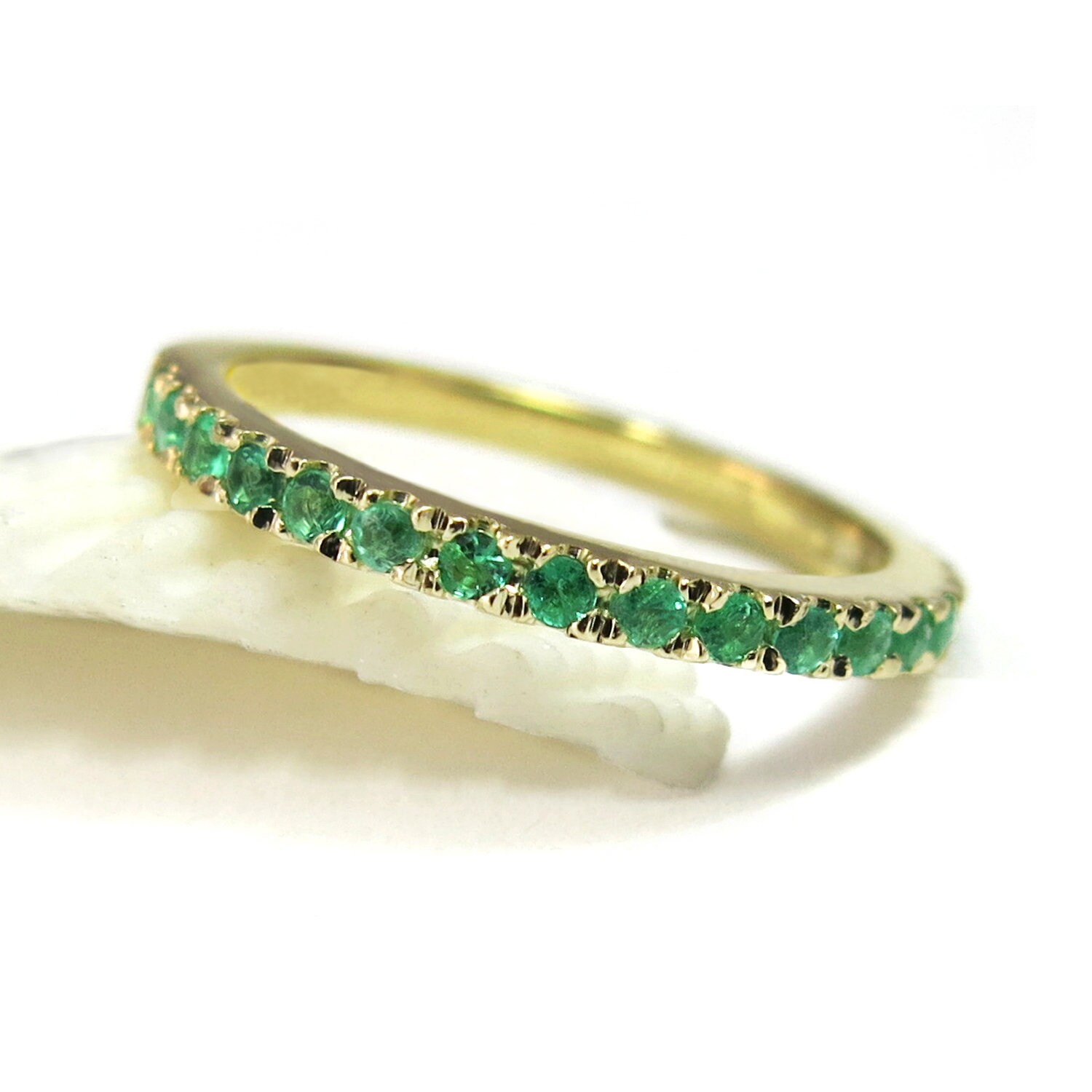 Emerald Wedding Ring Green Anniversary Ring Emerald Gemstone | Etsy