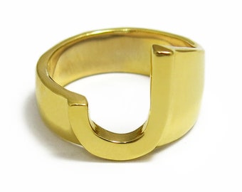 Buy Custom Gold Ring, Initial Ring, J Ring, Personalized Gold Ring