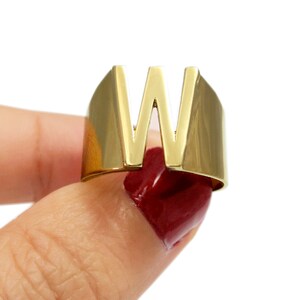 Personalized Initial Ring Custom Initial Ring Initial W - Etsy