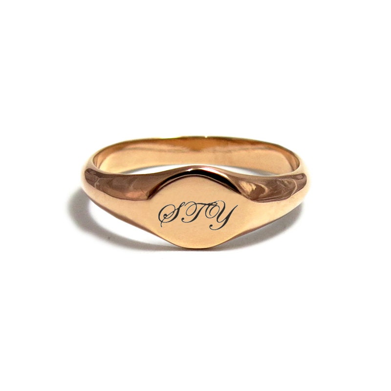Monogram Ring Gold Signet Ring Gold Initial Ring | Etsy
