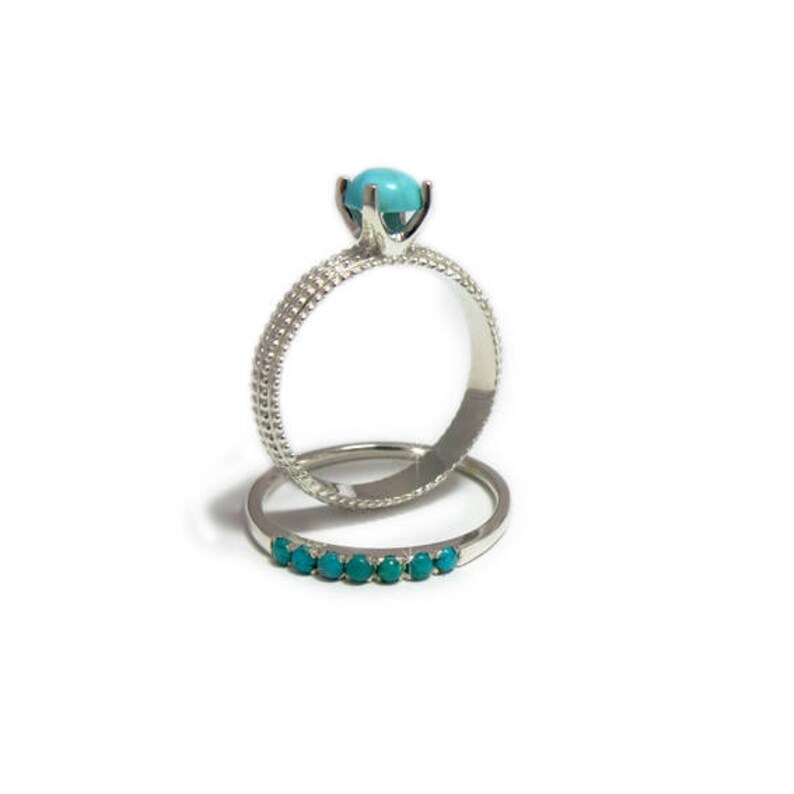 Stackable Gemstone Rings Turquoise Ring Unique Stackable Etsy