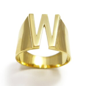 Custom Initial Ring, Personalized Gold Ring, Letter Gift, Gold Signet ...