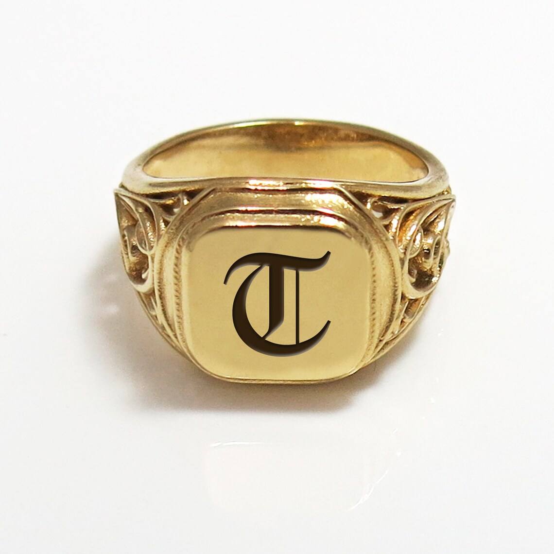 Gold Signet Ring Gold Pinky Ring Gold Initial Ring Antique - Etsy Israel