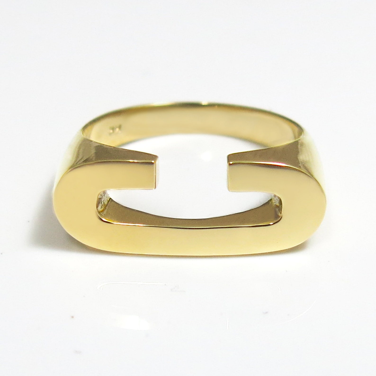14K Gold Initial Ring Letter Ring Alphabet Ring Initial | Etsy