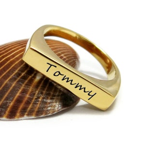 Custom Name Jewelry, Personalized Gold Ring, Customized Ring, Personalized Name Ring, Custom Engraved Ring, Gold Signet Ring, Gold Name Ring