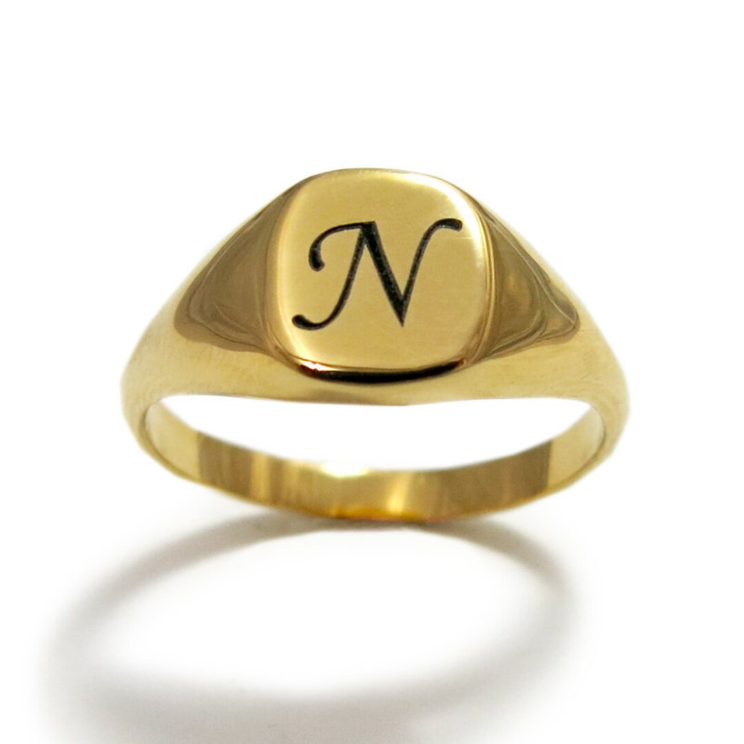 Signet Ring, Personalized Letter Gift, Initial Ring, Monogram Ring ...