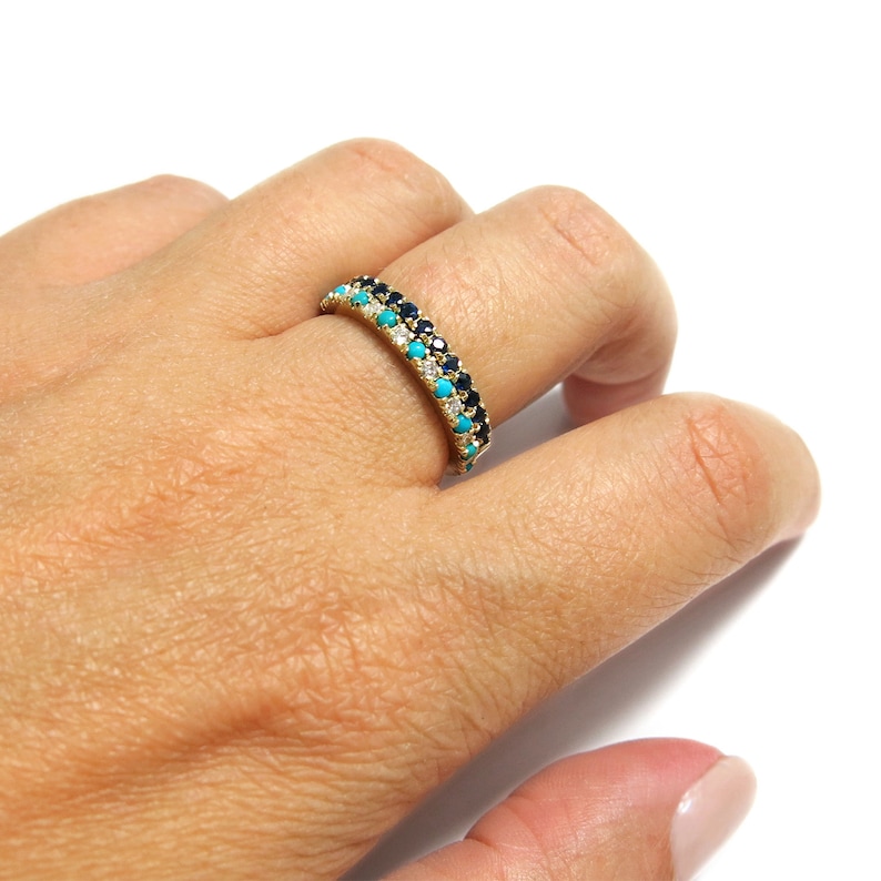 Birthstone Eternity Ring Stackable Birthstone Ring Etsy