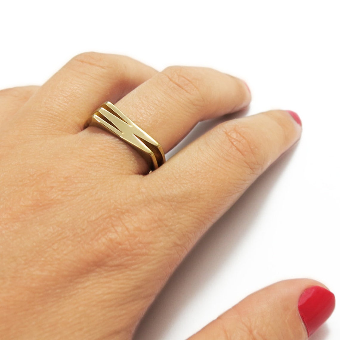 W Ring, Monogram Ring, Personalized Initial Ring, Initial Jewelry Ring ...