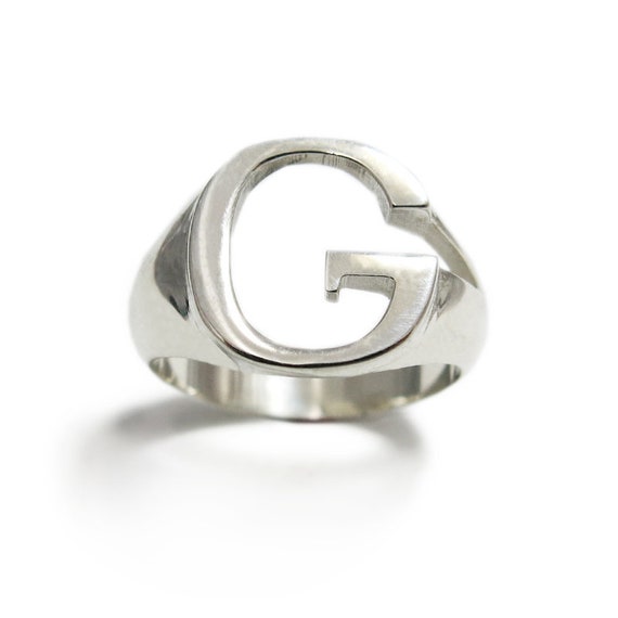 G Letter Ring, Personalized Alphabet Ring, Custom Initials Ring, Silver  Monogram Letter Ring, Handmade A-Z Letter R… | Letter ring, Initial  jewelry, Silver monogram