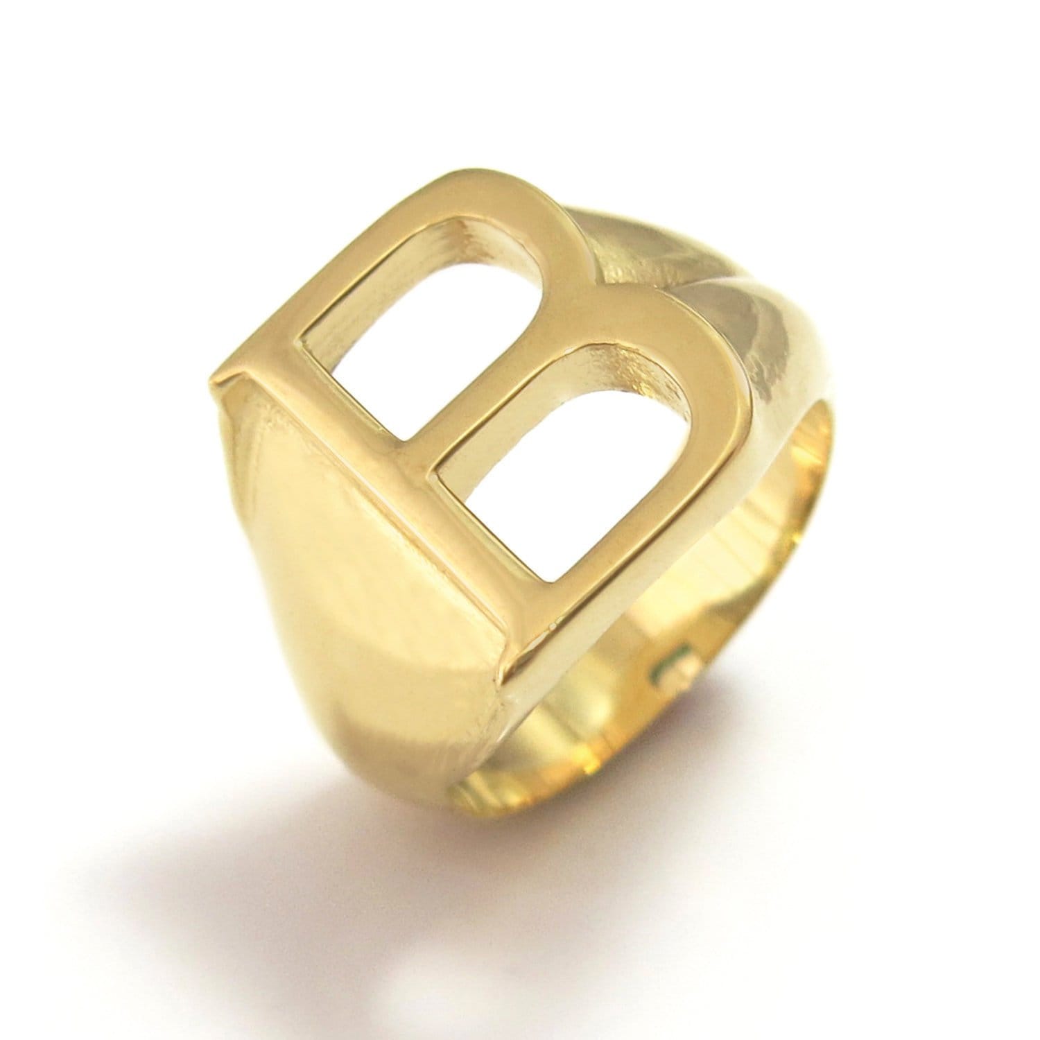 Gold Initial Ring Ring for Women Letter Ring Initial Etsy