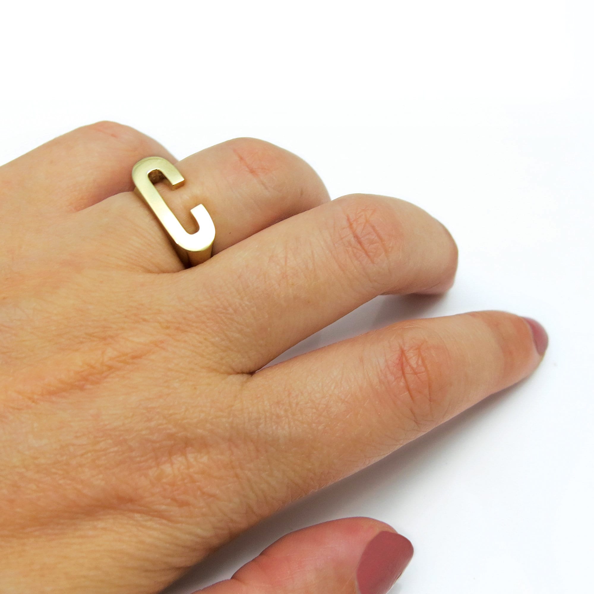 Kaciel Zircon Opening Letter Ring