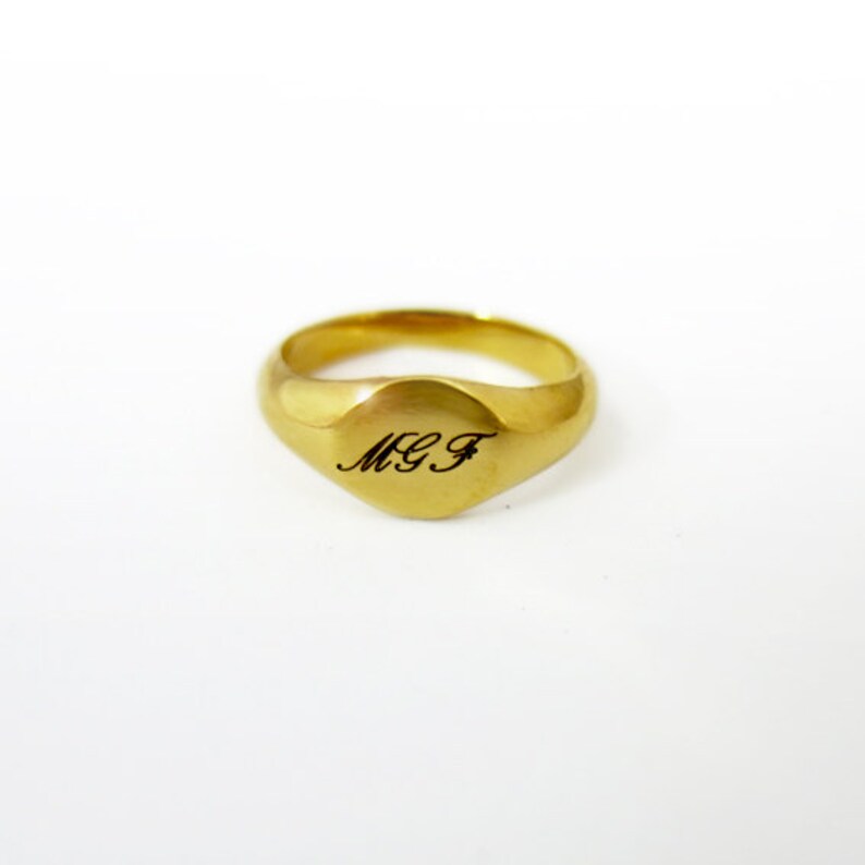 Pinky Ring Initial ring Unisex initial ring Personalized Etsy
