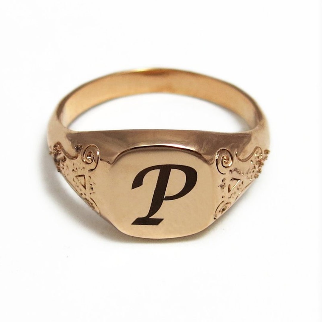 Initial Ring, Personalize Initial Jewelry, Rose Gold Initial, Monogram ...