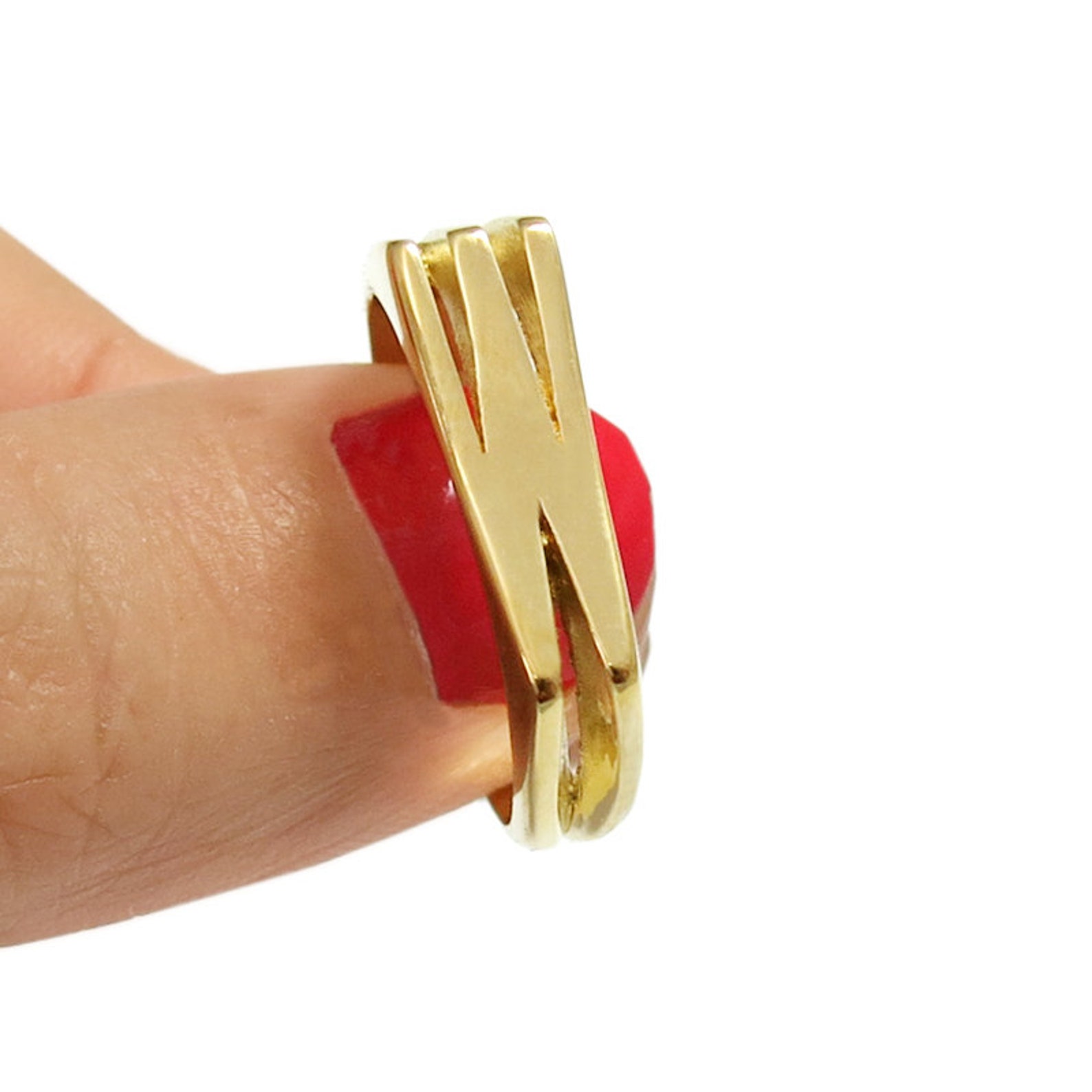 W Ring, Monogram Ring, Personalized Initial Ring, Initial Jewelry Ring ...
