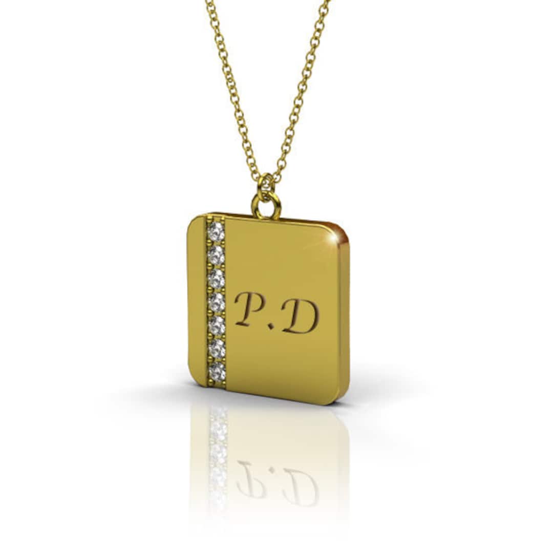 Custom Initial Necklace, Initial Disc Necklace, Silver Monogram