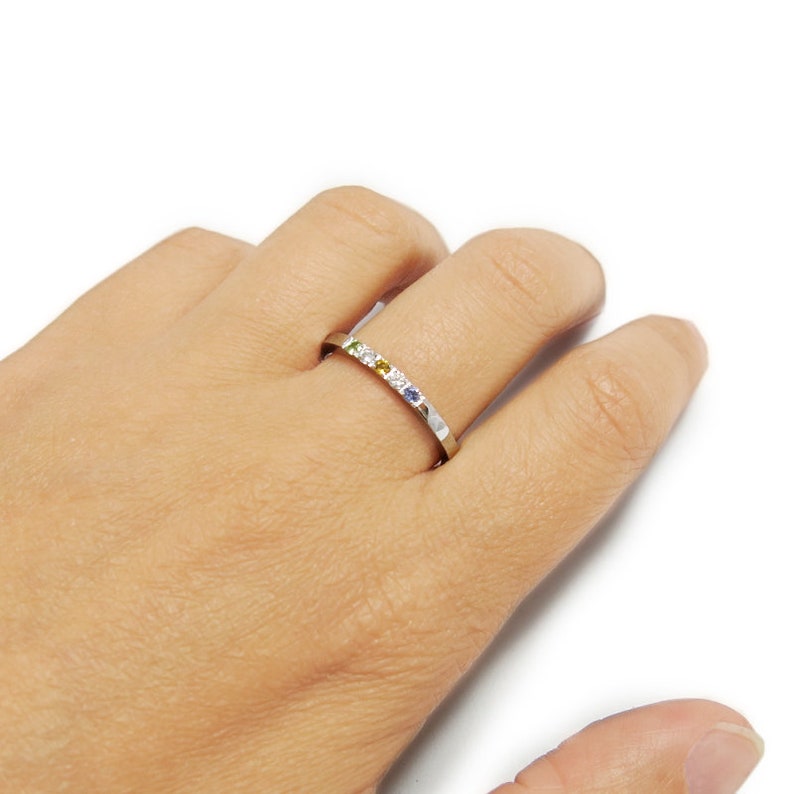 Birthstone Wedding Ring Gemstone Wedding Ring Wedding Ring Etsy