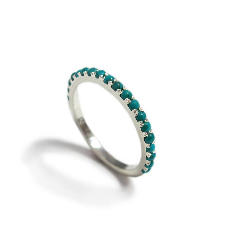 Gold Stackable Rings, Turquoise Ring, Stackable Anniversary Ring ...