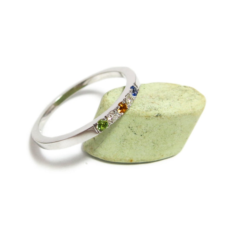 Birthstone Wedding Ring Gemstone Wedding Ring Wedding Ring Etsy