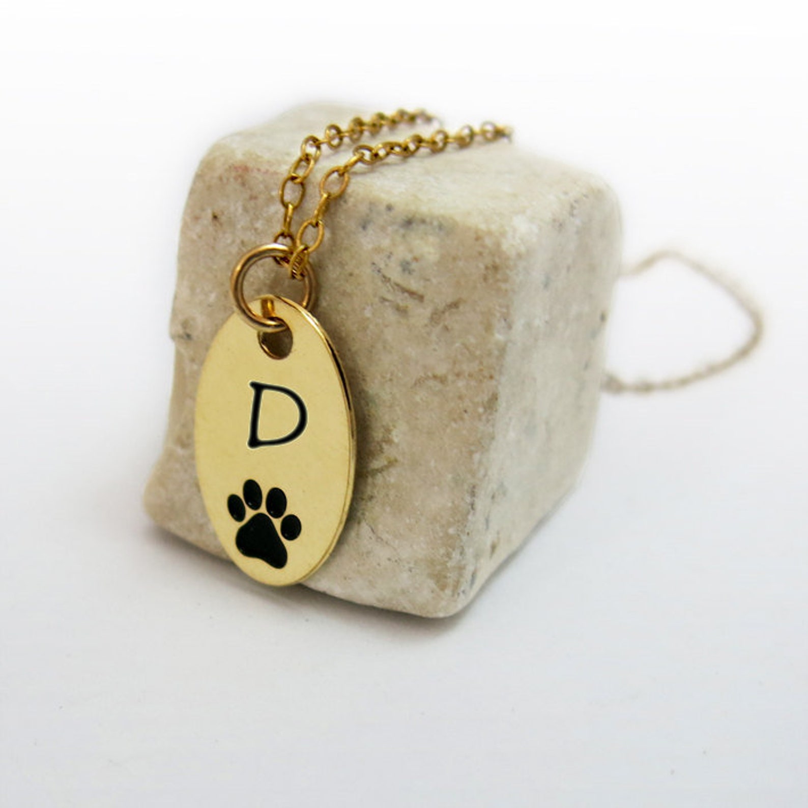Dog Lover Jewelry Gold Initial Necklace Pet Jewelry Etsy