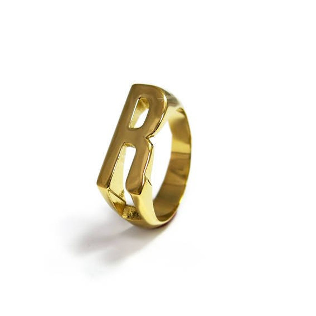 Custom Letter Jewelry, Personalized Name Ring, Gold Initial Ring ...