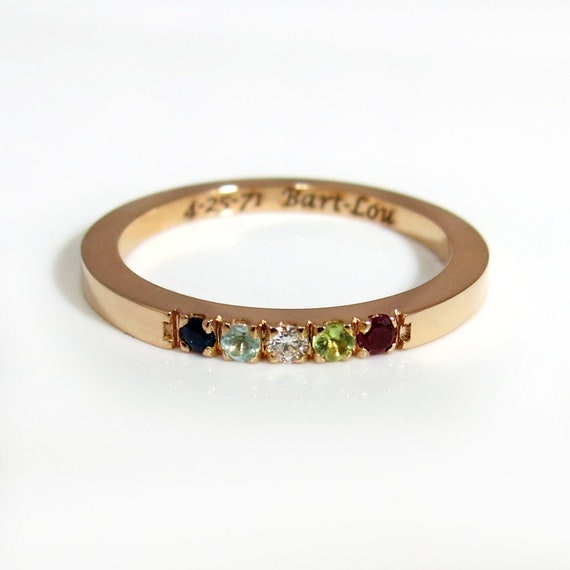 Birthstone Ring for Mom Rose Gold Birthstone Ring Mother Etsy Israel