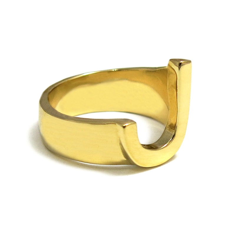 Custom Gold Ring Initial Ring J Ring Personalized Gold Etsy