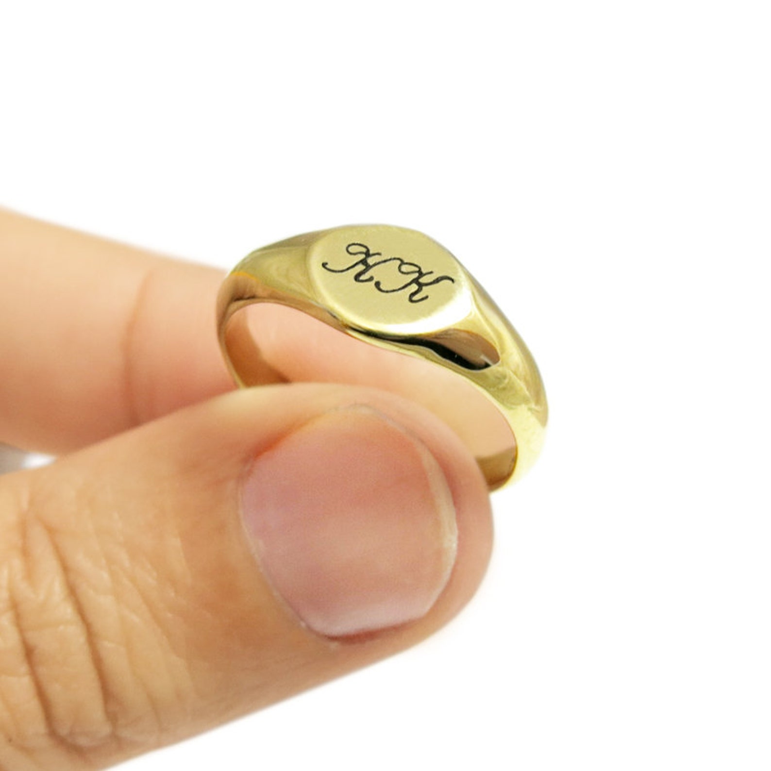 Gold Ring Custom Name Ring Monogram Initial Ring Etsy