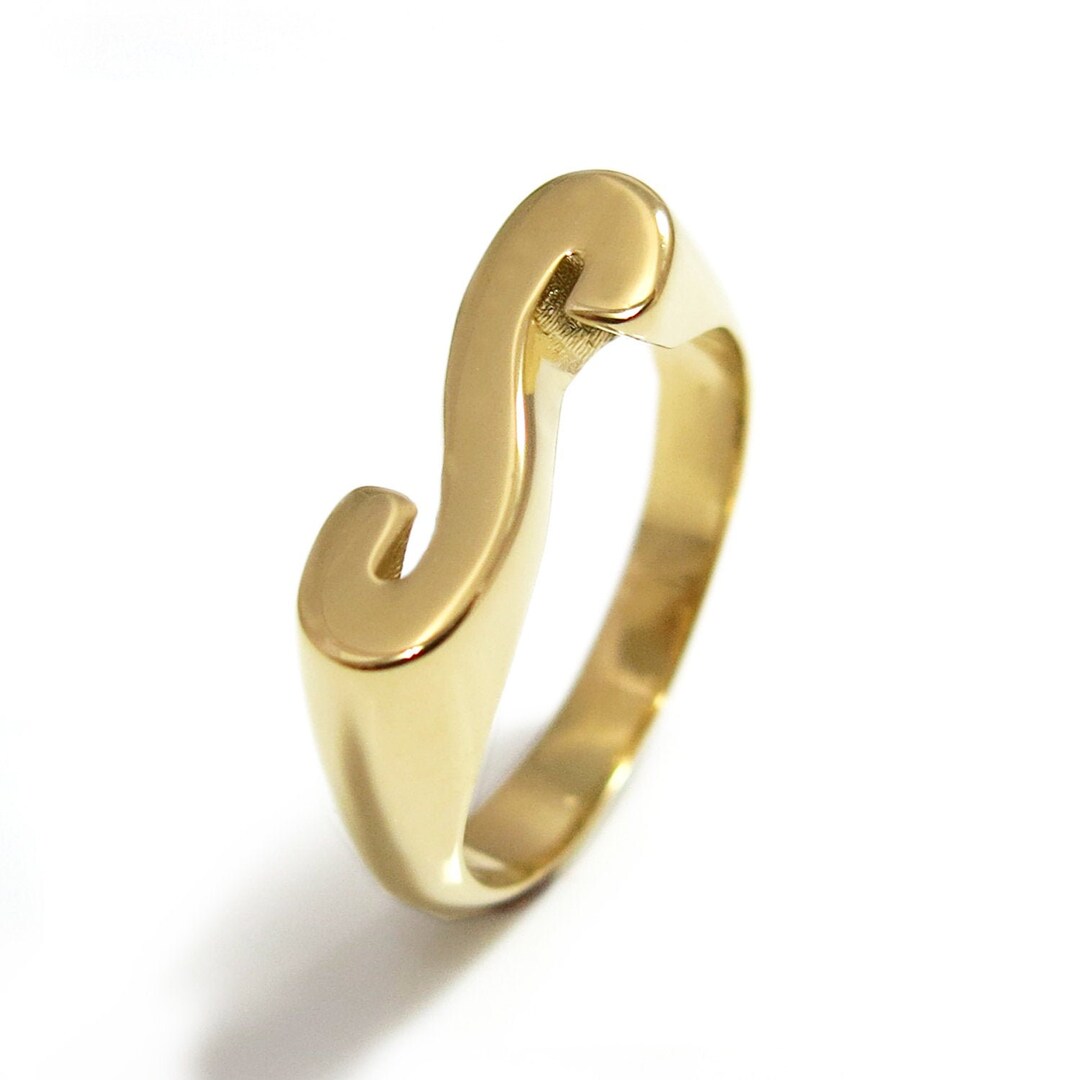 Custom Initial Ring, Letter Ring, S Ring, Gold Initial Ring, Initial