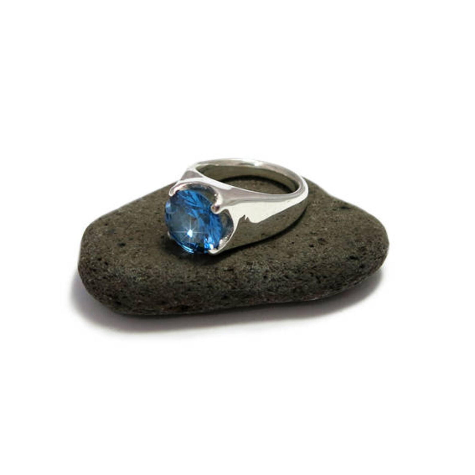 Gemstone Engagement Ring Blue Engagement Ring Birthstone - Etsy