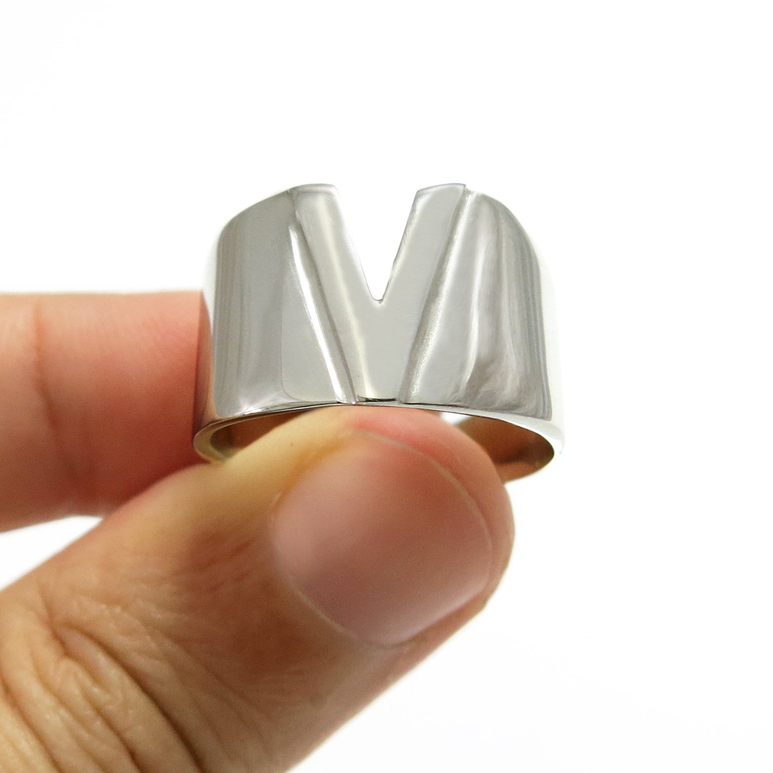 Initial Ring Chunky Ring Letter Ring Alphabet Ring Initial - Etsy