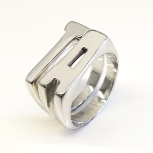 Initial Rings, Chunky Initial Rings, Stacking Initial Rings, Silver ...