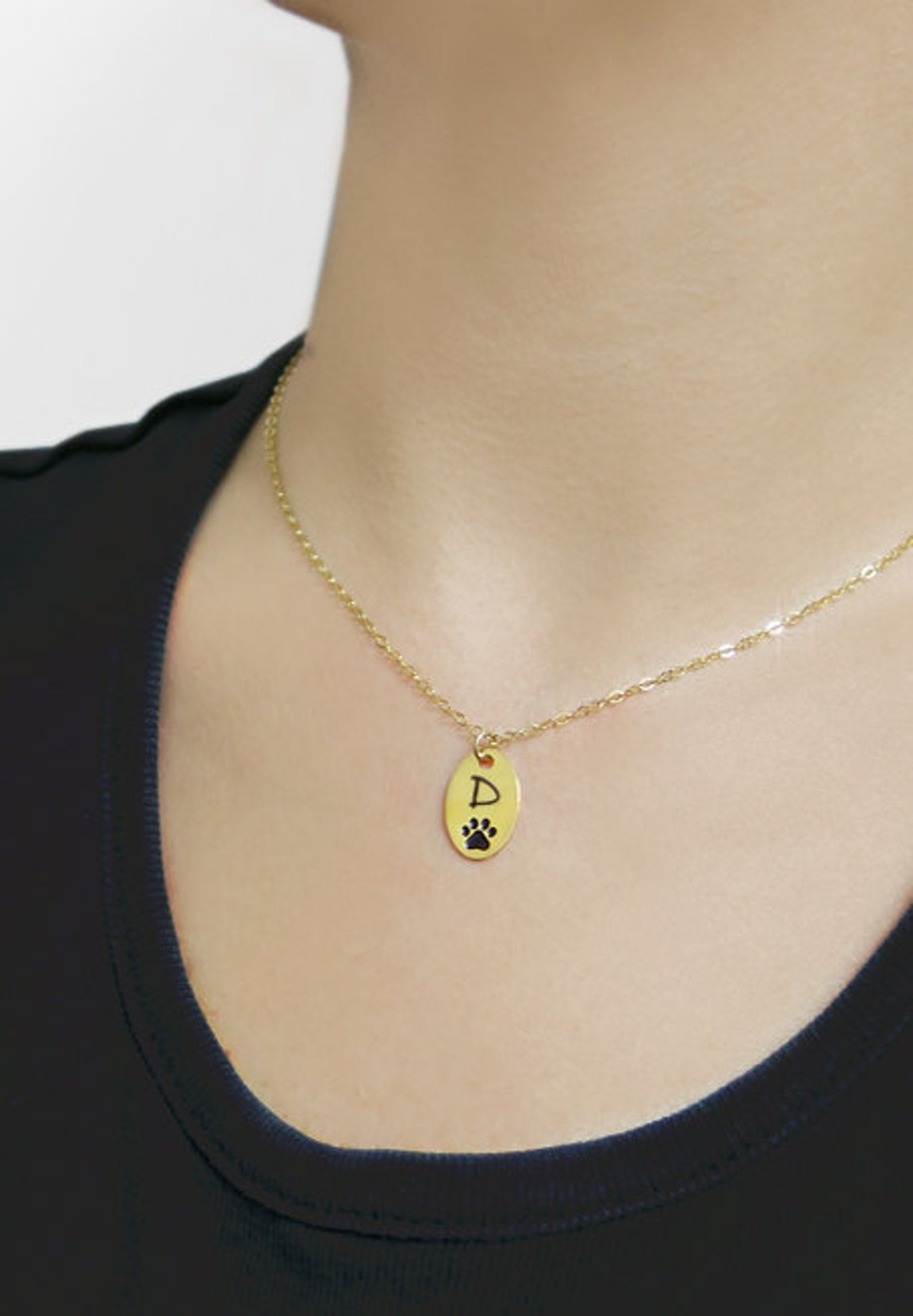 Dog Lover Jewelry Gold Initial Necklace Pet Jewelry Etsy