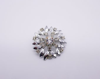 Vintage Clear Rhinestone Brooch