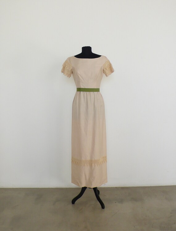 1960s Harry Keiser Cream Bridesmaid Dress | formal - image 2