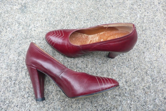 1970s Oxblood Leather Heels by Upstage - image 1